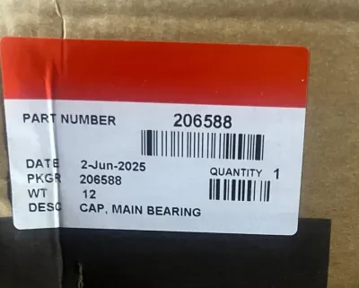 206588 CAP,MAIN BEARING-CUMMINS for Cummins