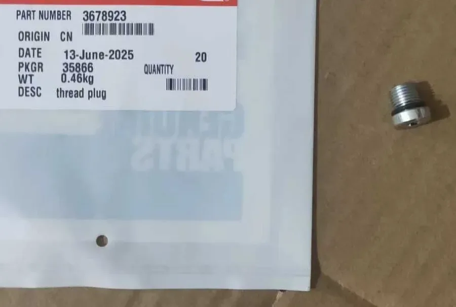 3678923 ,3678924 ,3943645,3944959 THREADED PLUG-CUMMINS for Cummins