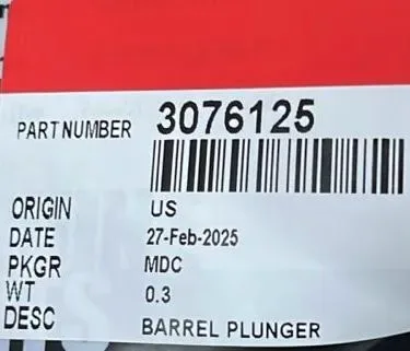 3076125, 3053481, BARREL PLUNGER , 3053420 for Cummins