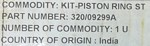 320/09299A PISTON RING KIT