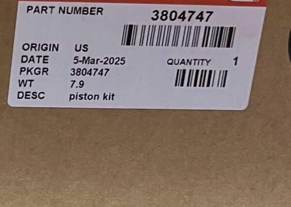 3804747, PISTON KIT   CUMMINS