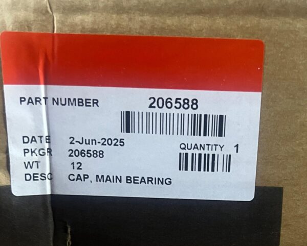 206588 CAP,MAIN BEARING CUMMINS